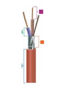 DUCAB 2.5MMX2C+EARTH  FLAMBICC 2a FIRE RESITANT WIRE (100MTR/ROLL) RED- SOLID WIRE (equivalent to FP-200)