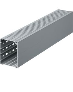 HAGER SLOTTED PANEL TRUNKING 80 HT X 100 WT MM 2MT GREY BA7A80100